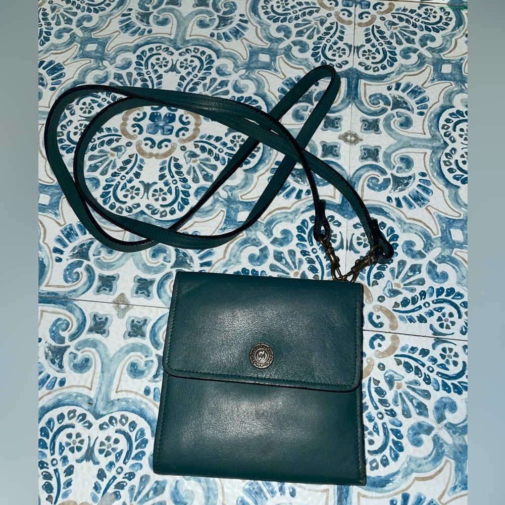 Rolf Leather Wallet Green With Strap Vintage